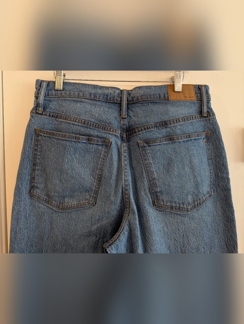 Madewell The Perfect Vintage Wide Leg Crop Jean Classic Blue Denim Size 31 - Picture 10 of 15